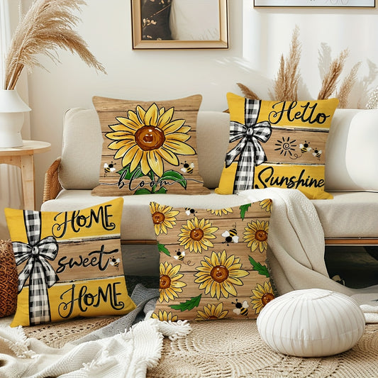 4pcs Sunflowers Pillow Covers