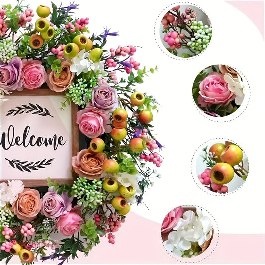 1pc Spring And Summer Door Wreath, 18-inch